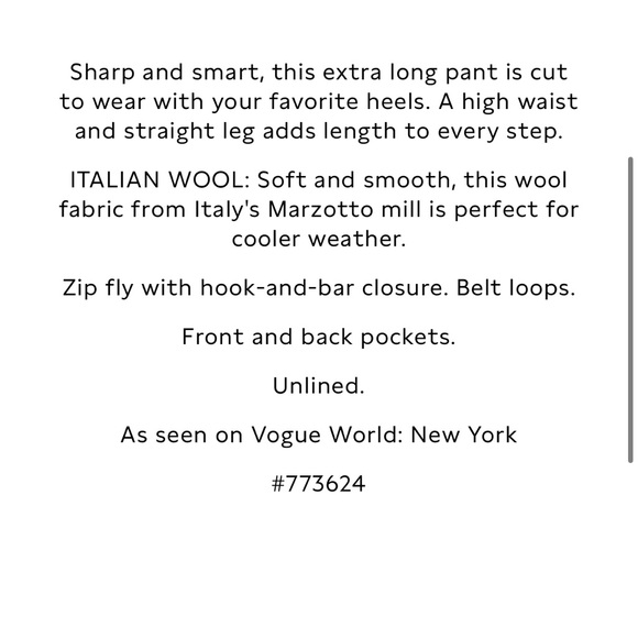 Banana Republic Lido Straight Italian Wool Pant Black 2 - Picture 7 of 9